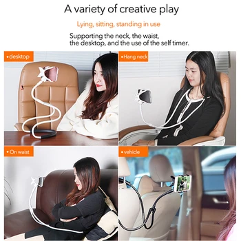 

Lazy Neck Phone Holder Stand Universal Cell Phone Desk Mount Bracket IPhone Samsung Xiaomi Flexible Phone Holder Storage Rack