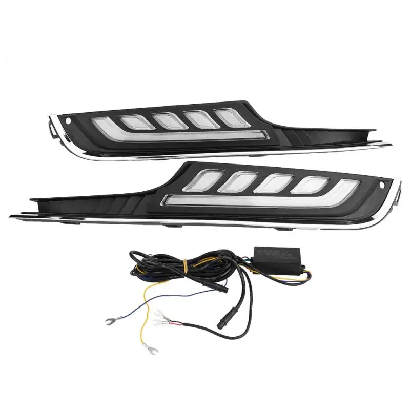 

1Pair Car Daytime Running Light Turn Signal 2-Color DRL LED Fog Lamp for VW Golf 7 13 14 15 16 DRL Turn Signal Light Car