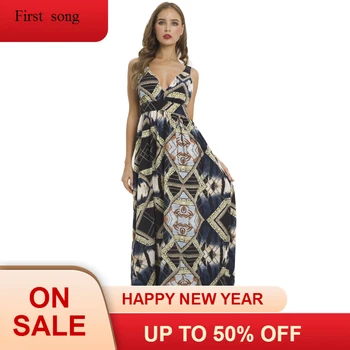 

New Summer dress belt long dress V-neck long-sleeved Slim horn A word dress 2019 women's spring dress