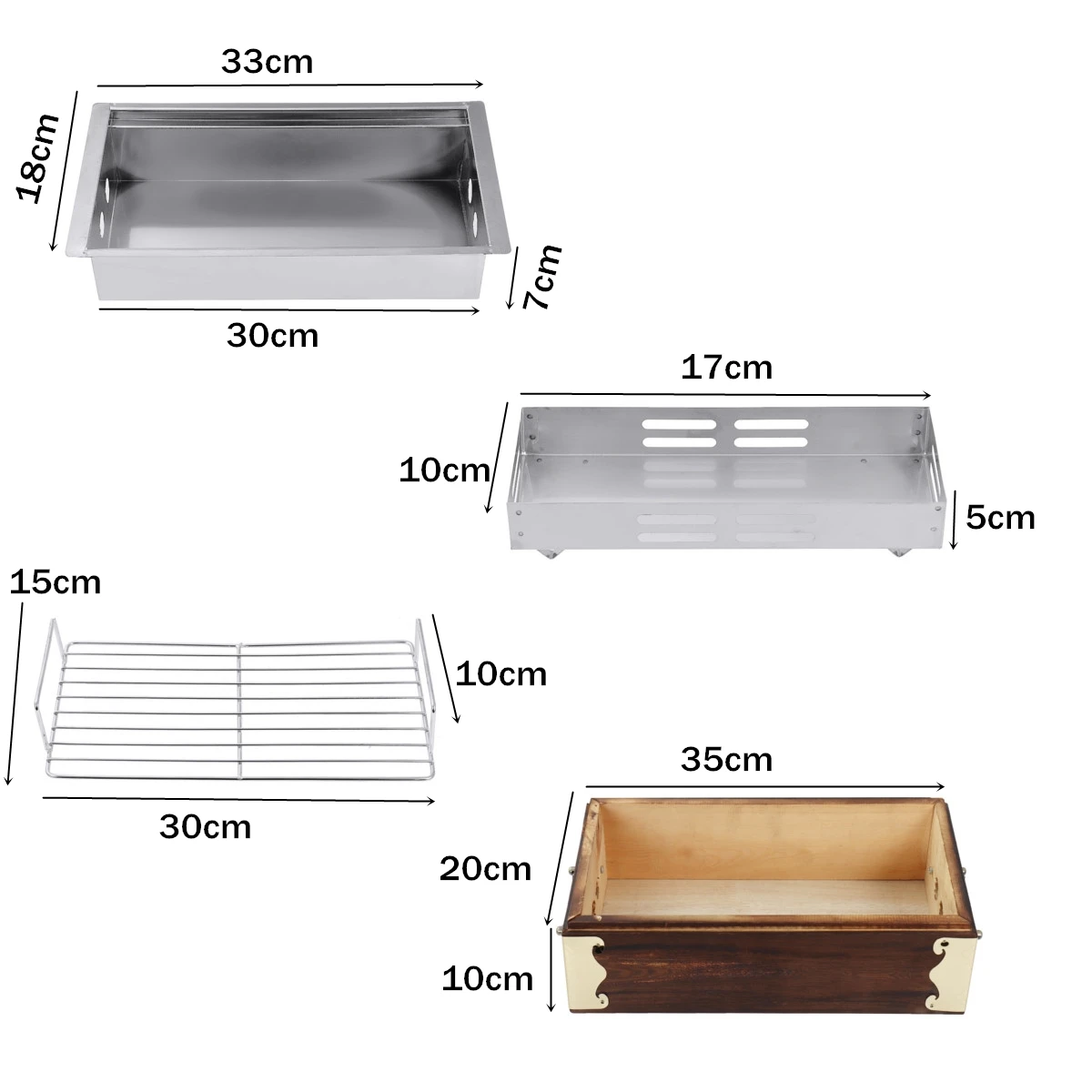  Portable Wood Stainless Steel BBQ Grill Food Barbecue Cooking Tools Charcoal Barbecue Stove Camping - 32953758972