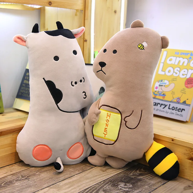 45 см Kawaii Жираф корова Ежик медведь плюшевая подушка игрушки Симпатичные Подушка