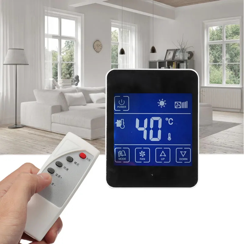 

LCD Digital Display Room Air Smart Home System Thermostat 220V Temperature Controller Panel With Remote Control Energy Saving