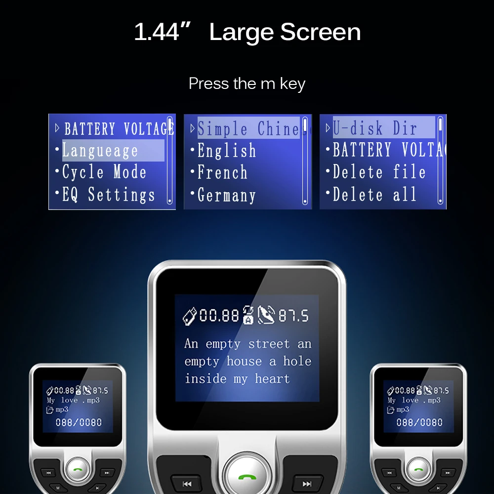 Bluetooth FM передатчик Автомобильный MP3 плеер 3.1A USB зарядное устройство Поддержка tf