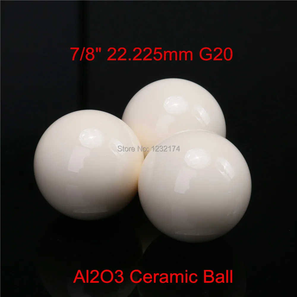 

7/8" 22.225mm Alumina Oxide Ceramic Ball Al2O3 G20 2PCS used for pump, valve and flow-meter 22.225mm ceramic ball