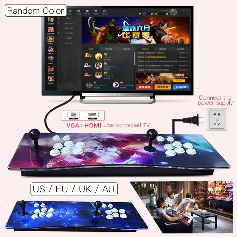 

Game Box 6S 1147 In One Home Arcade Moonlight Box 6S Street Fighter Double Player Combat Machine Rocker Handle Game HDMI/VGA