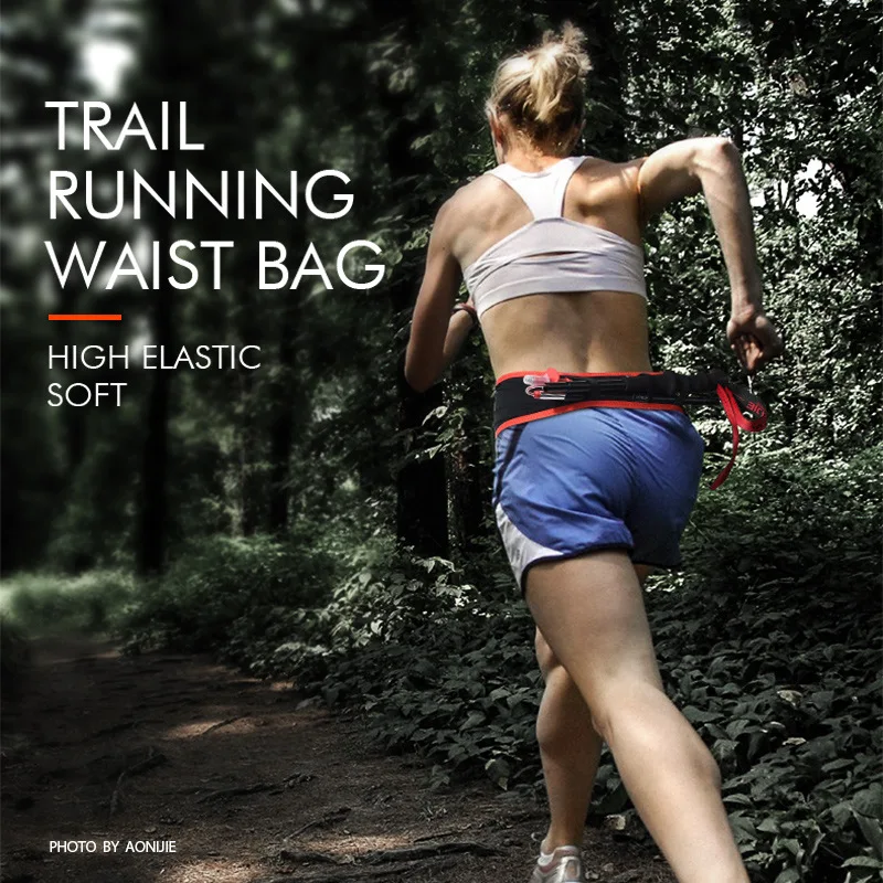 Aonijie Nylon Running Bag Breathable Waist Bag Ultralight Portable Elastic Waits Pack Hiking With 1 Pcs 250ml Water Bottle