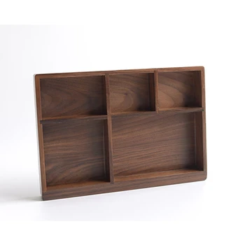 

Black Walnut Western-style Drawer Type Cutlery Storage Box Desktop Solid Wood Storage Tray Tableware Organizer