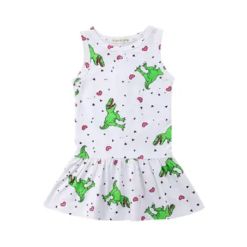 

Toddler Baby Girls Dress Sleeveless Princess Dinosaur Dresses Clothes sundress summer holiday beach wear