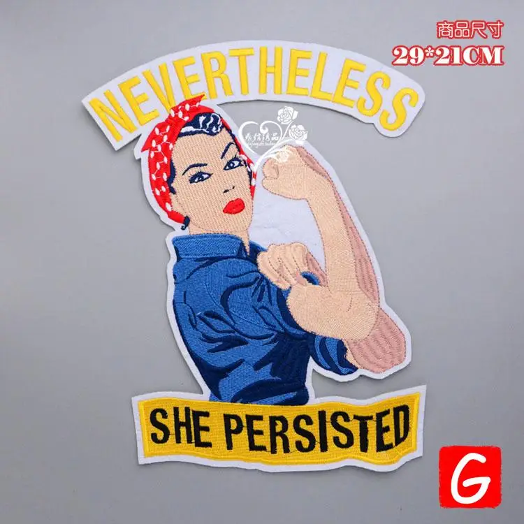 

GUGUTREE embroidery big woman patches girl patches badges applique patches for clothing DX-21