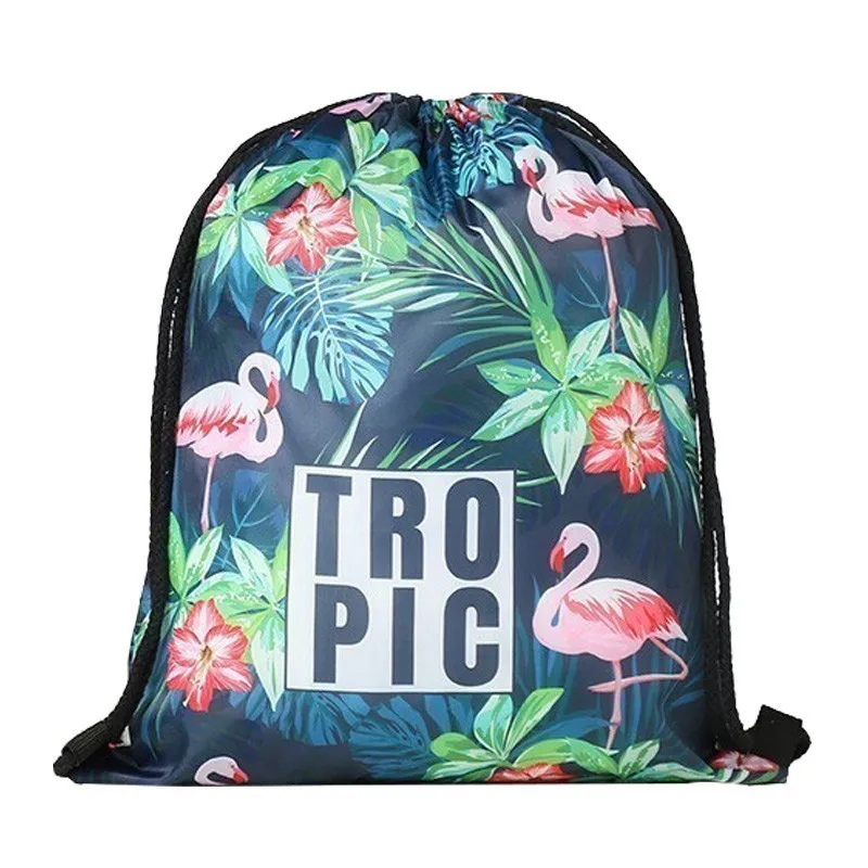 طيور النحام يونيكورن سلسلة الرباط السفر حقيبة التخزين المحمولة الشاطئ منشفة حزمة جيب الرياضة رياضة الملابس أحذية المنظم