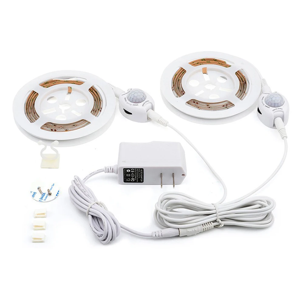 

Flexible Bed Light Sensor Adapter LED Strip Cabinet Motion Activated Night Automatic Shut Off Bedside Lamp Timer Decorative#0111