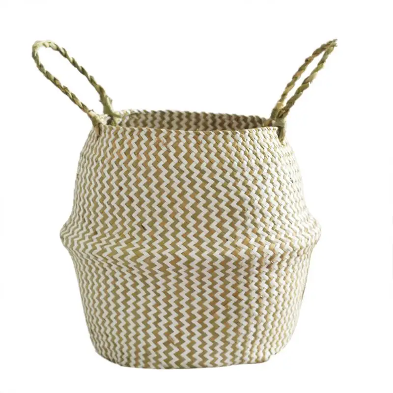 

Handmade Knitted Flower Basket Household Decoration Pet Toy Basket Straw Hanging Flower Garden Basket Sundries Storage Tools