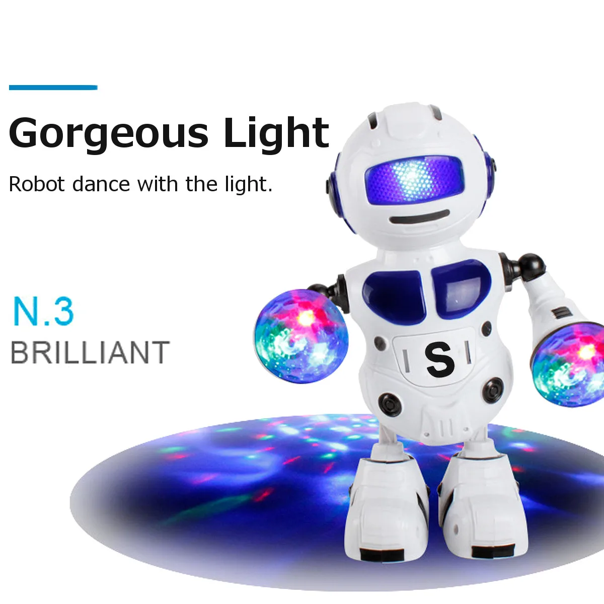 

Kids Electronic Smart Space Dancing Robot with Music Flashing LED Light Walking Toys Christmas New Year Gift For Child