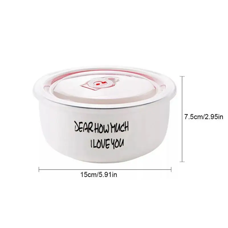 Round Fresh Keeping Bowl Porcelain China Breakfast Salad Noodles Soup Sealing Lid Microwave Safe Food Storage Tableware Bowls Aliexpress Breakfast Salad Noodles Soup Bowl
