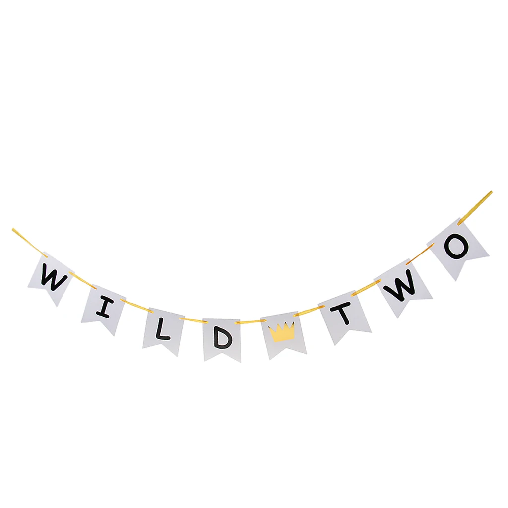 

Paper Wild Two with Crown Bunting Banner Garland Party Decoration Backdrops