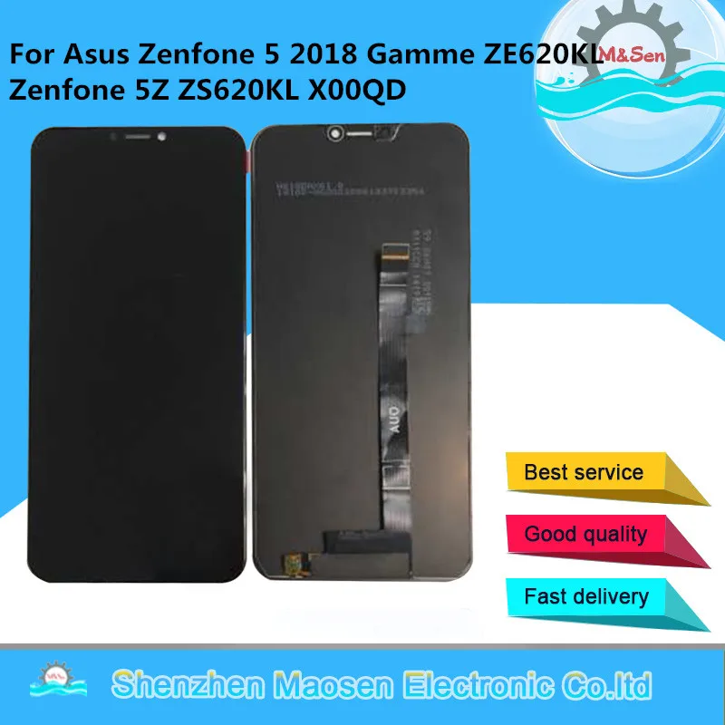 

M&Sen For 6.2" Asus Zenfone 5 2018 Gamme ZE620KL LCD Display Screen+Touch Panel Digitizer For Zenfone 5Z ZS620KL X00Q LCD Frame