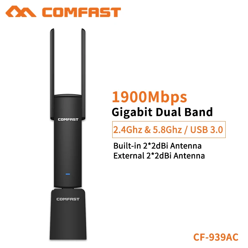 COMFAST Wifi Usb адаптер 1900 Мбит/с 2 4 ГГц и 5 8 двухдиапазонный ключ Plug And Play Ac сетевая карта