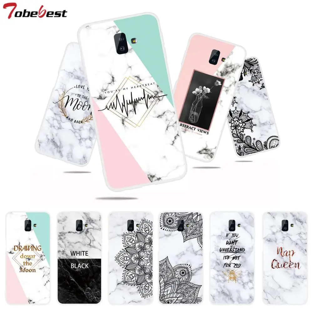 

Marble Soft Silicone Cases For Samsung Galaxy J2 PRO J4 J6 Plus J8 2018 J3 J5 J7 2017 J4CORE INS Popular Lace TPU Phone Case