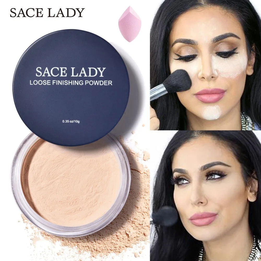 

SACE LADY Professional Face Loose Powder Matte Finish Transparent Setting Powder Translucent Makeup Oil-control Compact Cosmetic