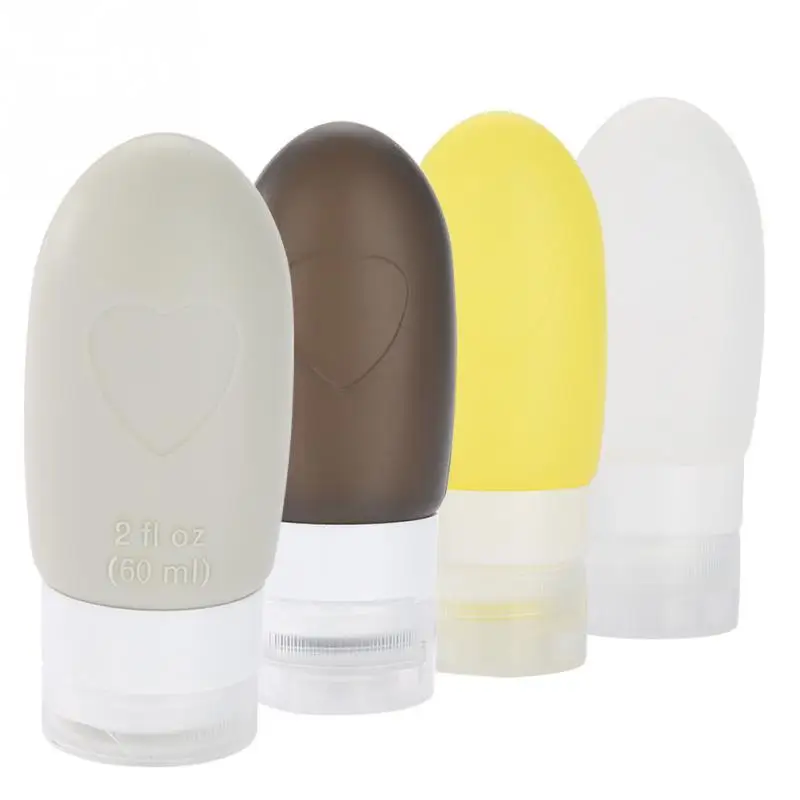 

1pc 4 Colors 60ml Empty Silicone Travel Packing Press Bottle For Lotion Shampoo Liquid Cosmetic Bath Container Portable Bottle