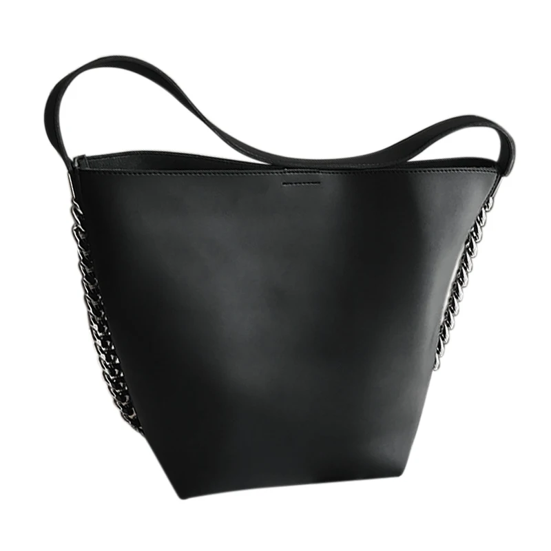 

Design women shoulder bag Large capacity Chain bucket Handbags Quality PU leather Women's Totes Shopping Bag feminin