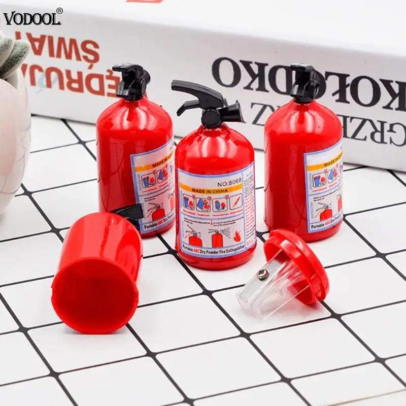 

1pc Cartoon Fire Extinguisher Shape Pencil Sharpener Pencil Rolling Knife Cutter Cutting Pen School Stationery Giftd for Kids