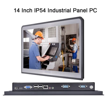 

14 Inch 2MM Embedded IP54 Industrial Panel PC,10 Points Capacitive All in One Touch,Windows10/Linux,Intel Core I7,[HUNSN DA10W]