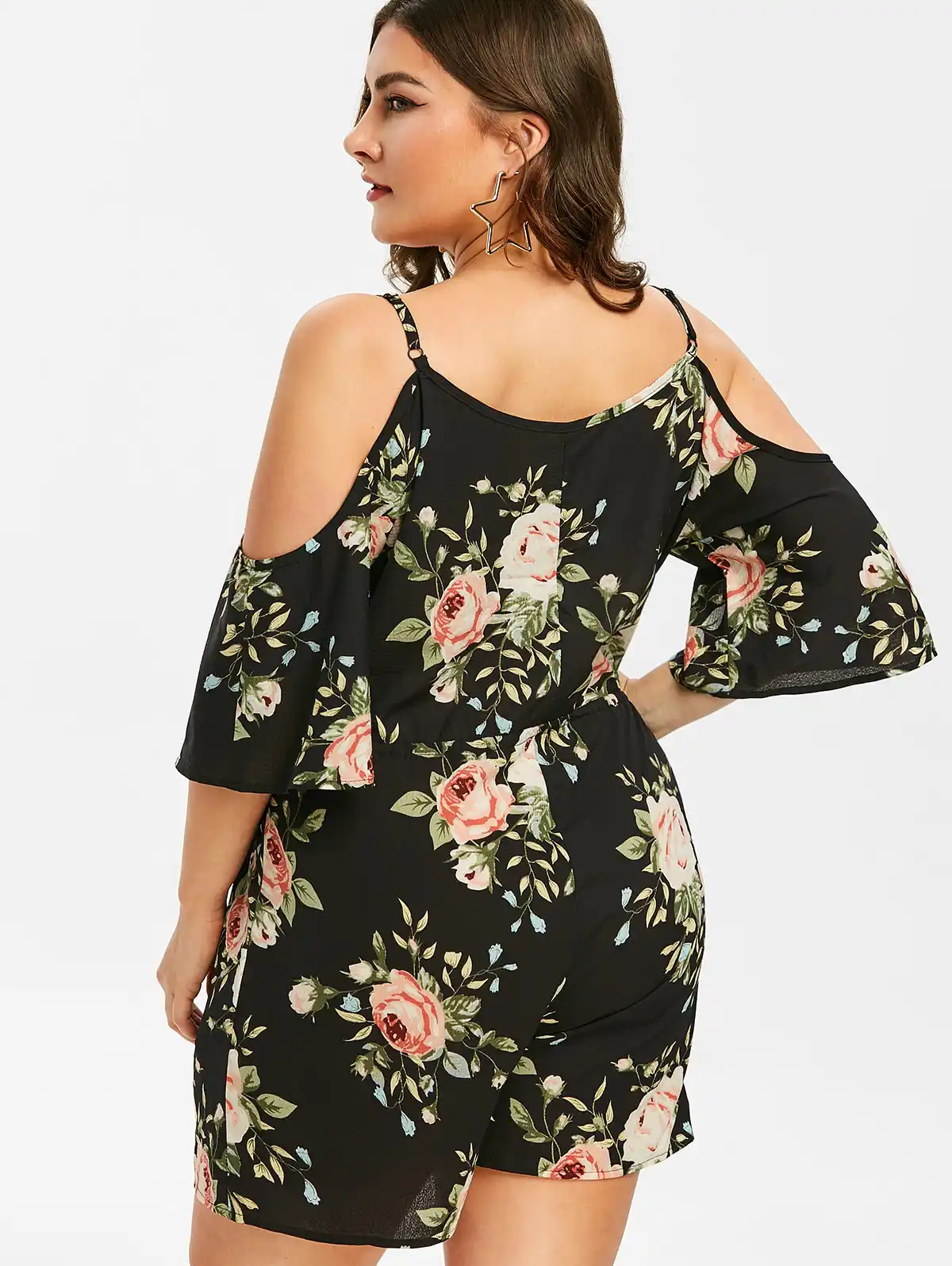 macacão florido plus size