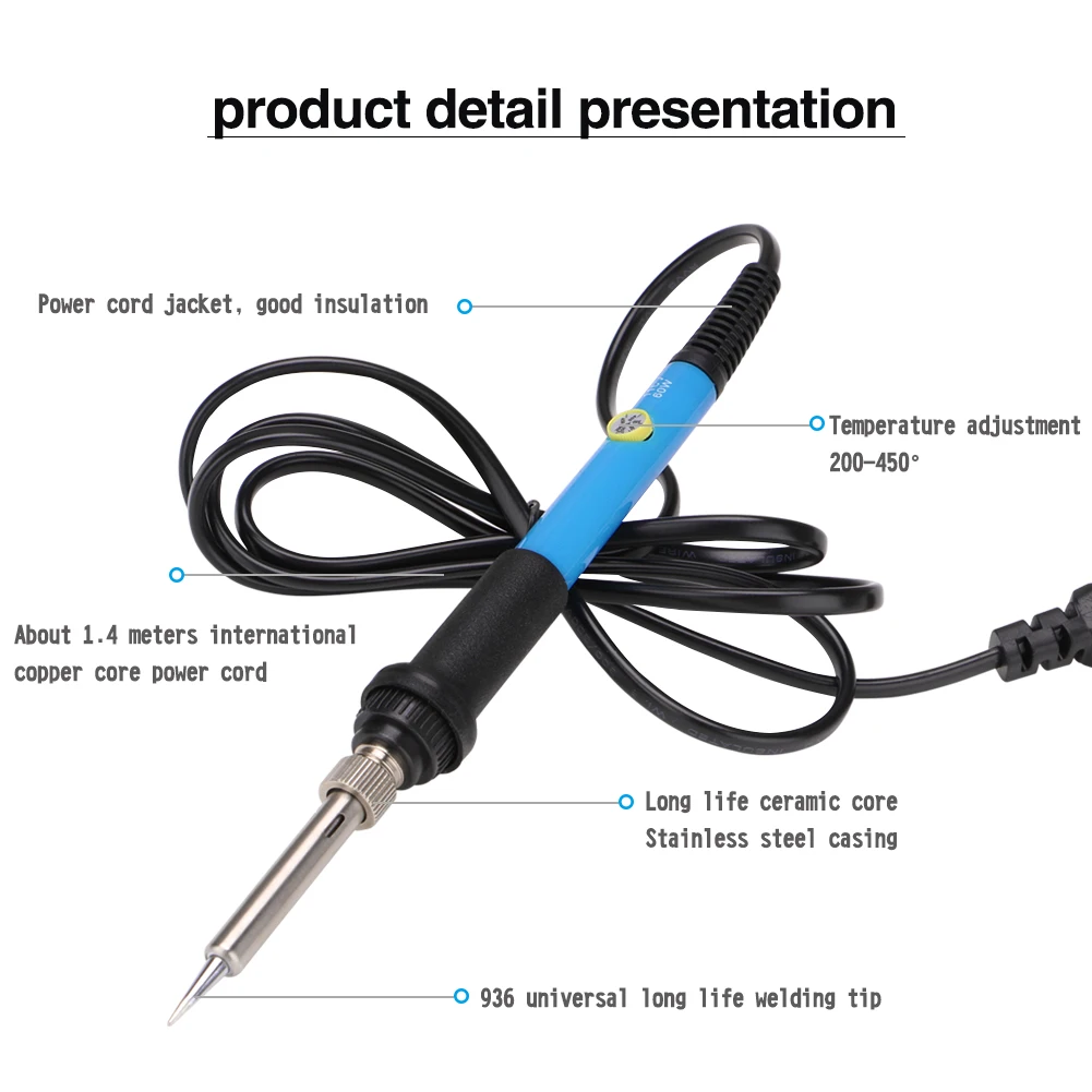 1 шт. температура Электрический паяльник Сварка наладочная станция для пайки тепло жало паяльника ремонтный инструмент 220 В 110 В 60 Вт регулируемый