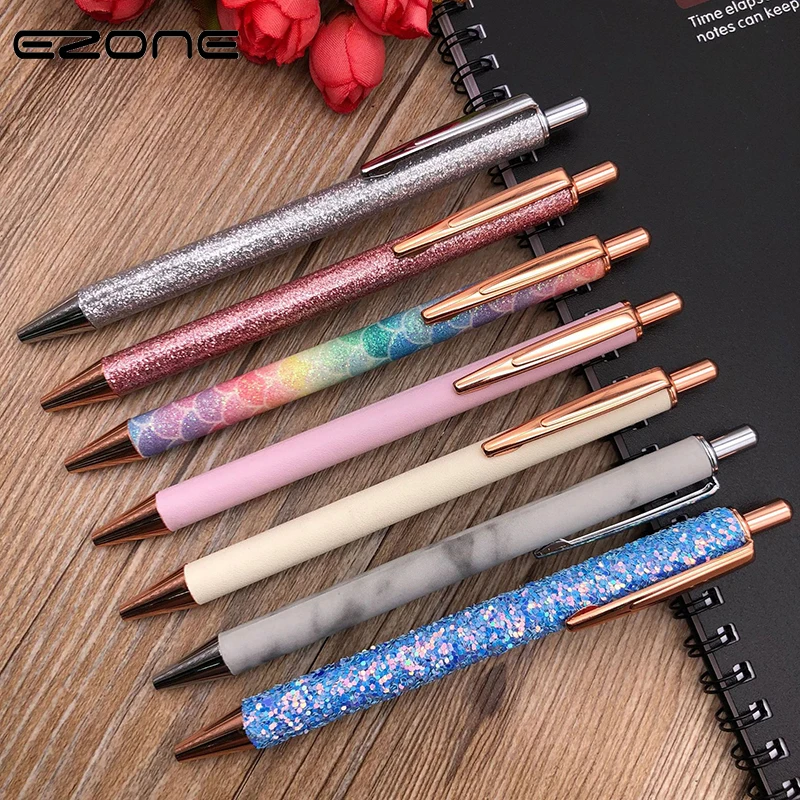 Buy EZONE Color Glitter Press Ballpoint Pen Black Ink