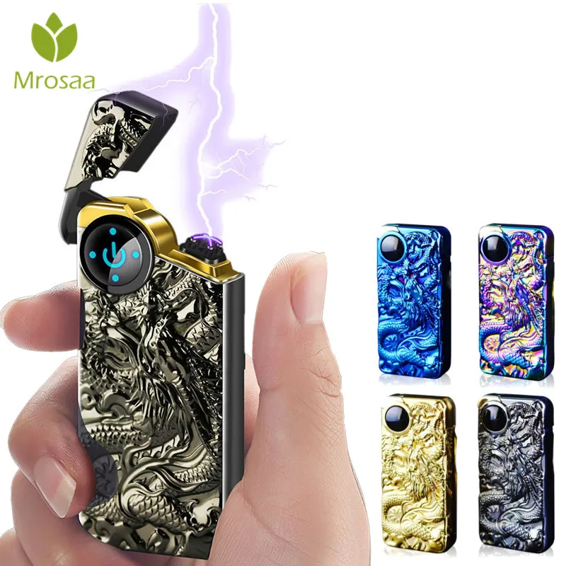 

Touch-sensitive Double Arc Electronic Cigarette Lighter USB Metal Rechargeable Windproof Flameless Electric Lighters Lighter
