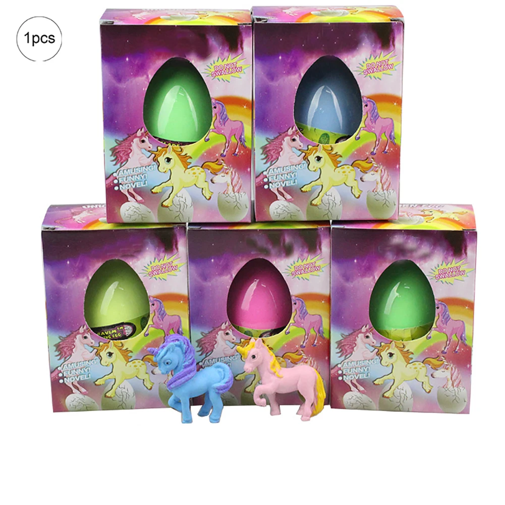 1PC Unicorn Hatching Egg Growing Easter Eggs With Mini Unicorn Inside