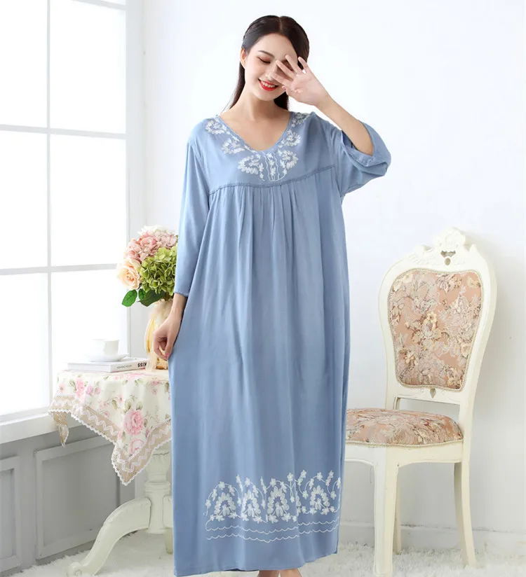 Весенние свободные штаны Домашняя одежда Sleepdress рукав три четверти Рубашки для