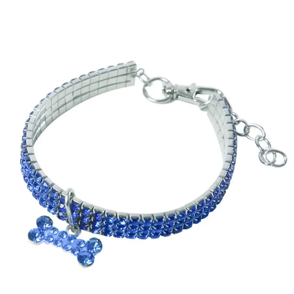 Pet Dog Collar Diamond Pendant Necklace Dog Leash Cat Collar Harnesses