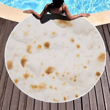 

100cm/150cm Snack Tortilla Blanket Beach Towel Round Burrito Shaped Sofa Bath Towel Wall Tapestry Picnic Yoga Mat Drop Shipping