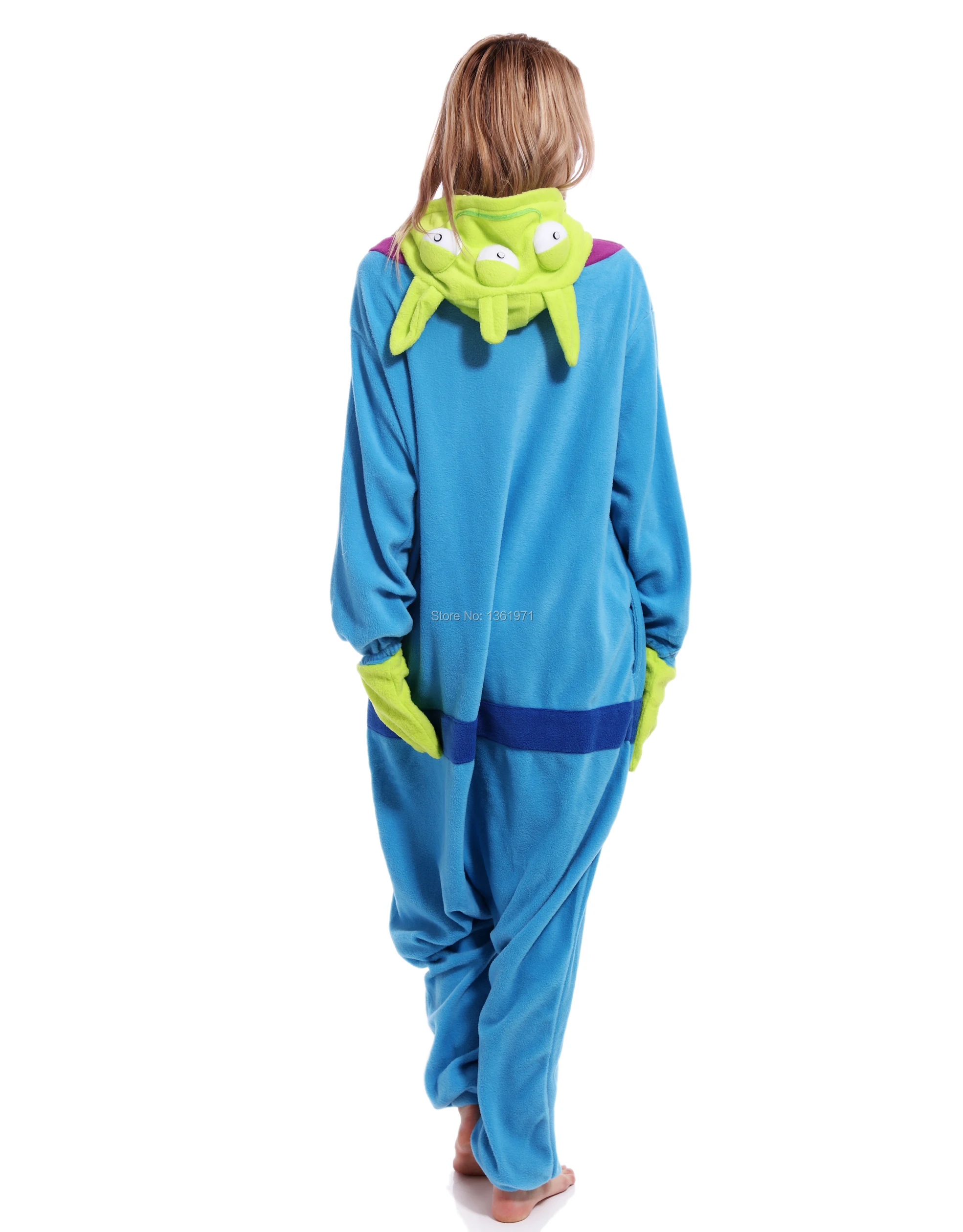 HKSNG Adult Winter Warm Cartoon Animal Alien Sangan 3 eyes Monster Onesie Kigurumi Pajamas Cosplay Party Costume