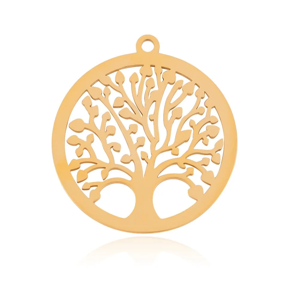 

Badu DIY Stainless Steel Hot Tree of Life Round Big Pendant for DIY Necklace Jewelry Making Elegant Women Jewelry
