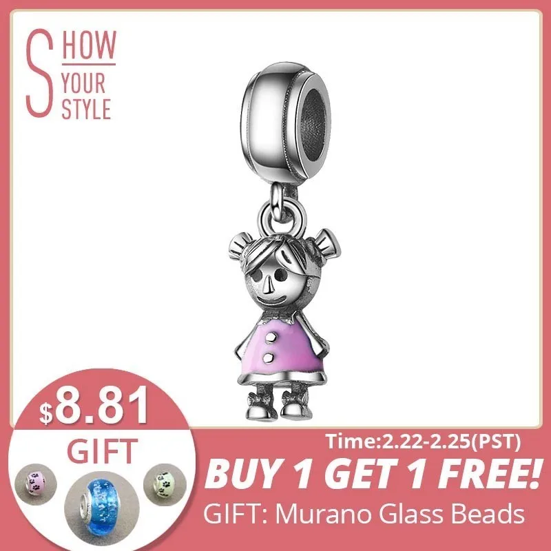 

SG Design Silver 925 Original little girl Charm Bead Fit Authentic European Bracelets sterling-silver-Jewelry for women Gifts