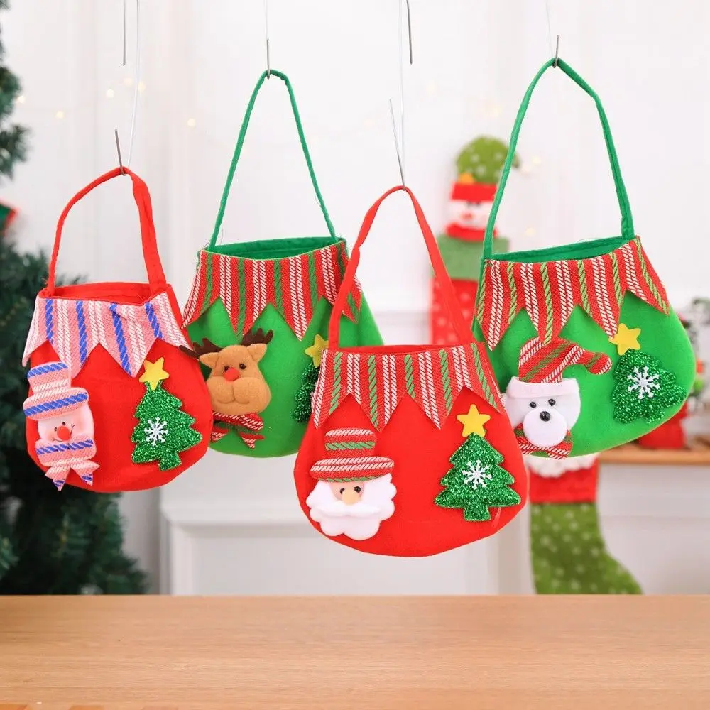

Christmas Candy Bags Cute Cartoon Santa Claus Elk Pants Treat Pocket Home Party Gift Holders Festive & Party Supplies