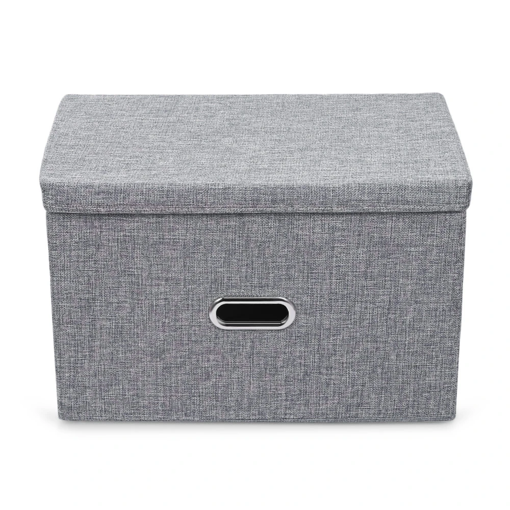 

Linen Fabric Foldable Basket Cube Organizer Storage Bin Container with Lid
