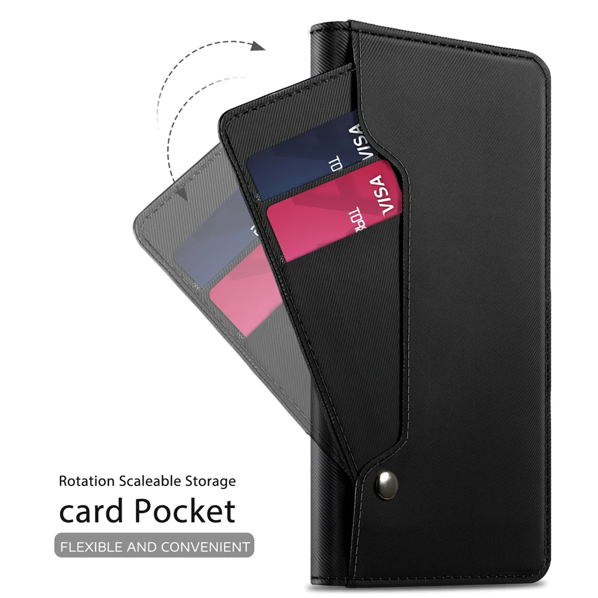 

for Oneplus 7 Pro Case PU Leather Wallet Case Flip Kickstand Cover with Mirror and Card Slots Function Fundas for Oneplus 7 Pro