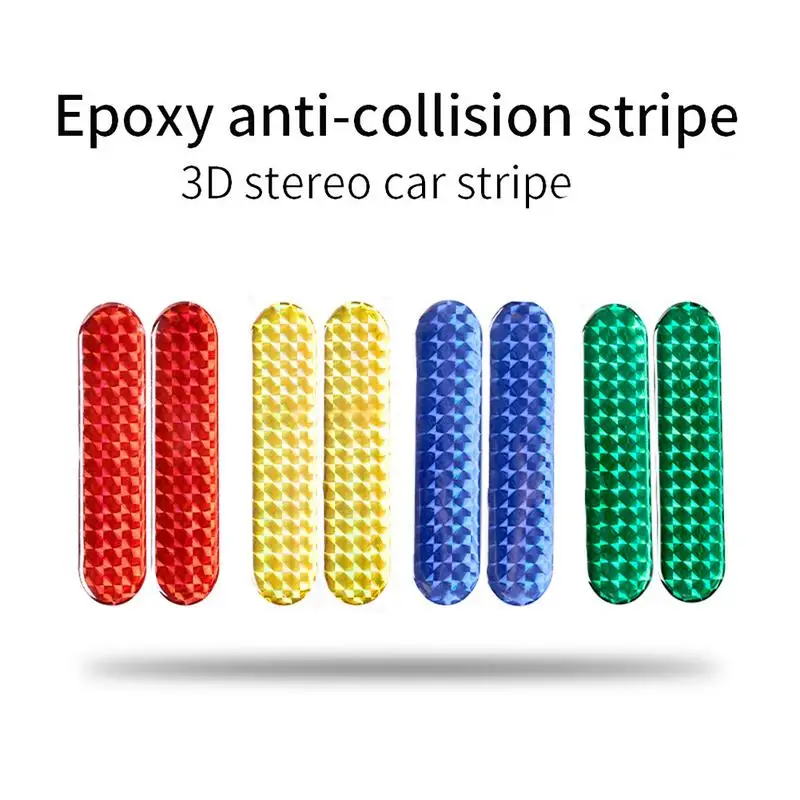 

2.3x10.6cm Car Sticker Reflective Warning Waterproof Sunscreen Tape Personality Creativity Auto Door Decal Accessories 4 Colors