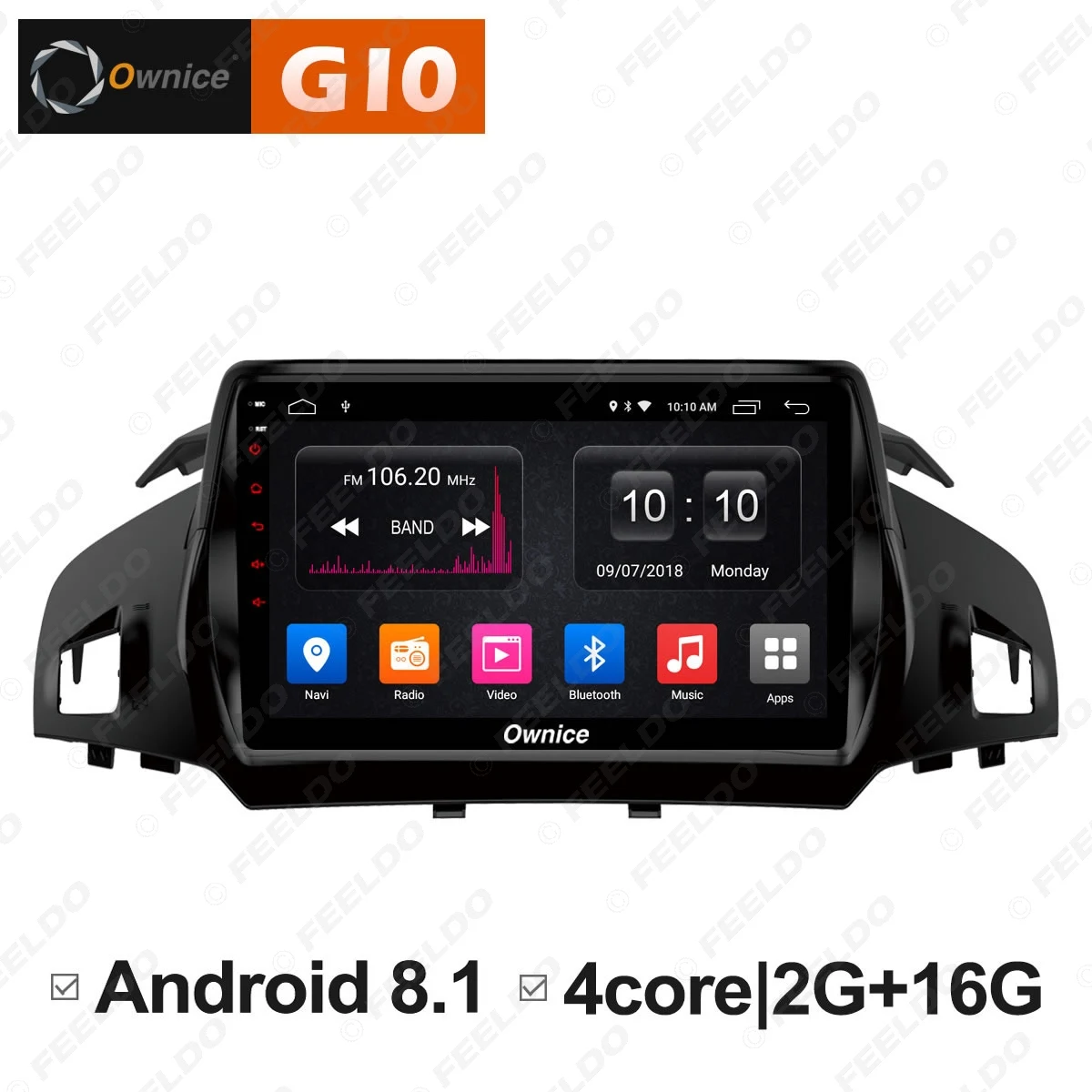 FEELDO 9 &quotAndroid 6 0 4 ядерный/DDR3 1G/16G/поддержка 4G ключ автомобильный медиаплеер для kuga