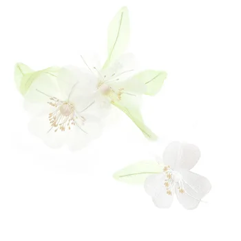 

2 pcs/Set Floral Headwear Light Green Delicate Bridal Fabric Flower Headdress Headpieces Hair Accessory for Girls Women