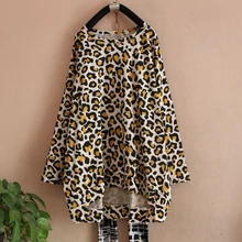 SuperAen/Новинка года; Весенняя женская футболка большого размера; Повседневная Хлопковая женская футболка с длинными рукавами; леопардовая женская одежда