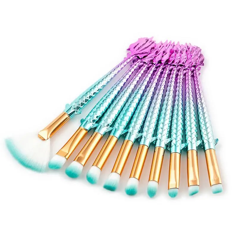 

10pcs Fortune Fish-shaped Eye Shadow Makeup Brush For Foundation Powder Skin Friendly Light Weight Portable Durable Soft Smooth