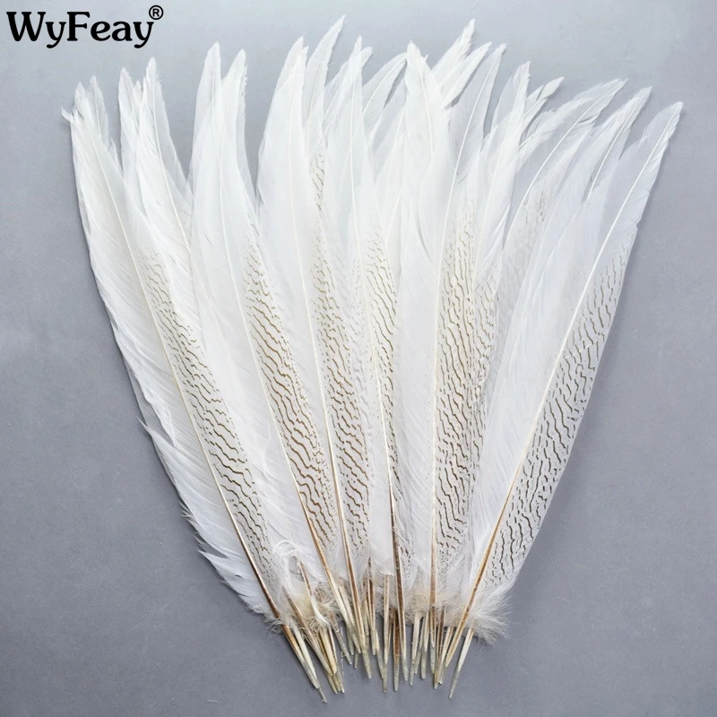 Wholesale Natural Silver Pheasant Tail Feathers 10 80CM White Pheasant