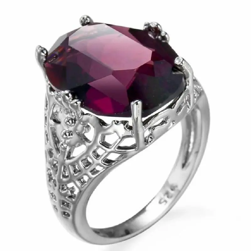 

Natural Size Ring 6Ct 6-10 Bridal Huge Wedding Engagement Silver 925 Alexandrite