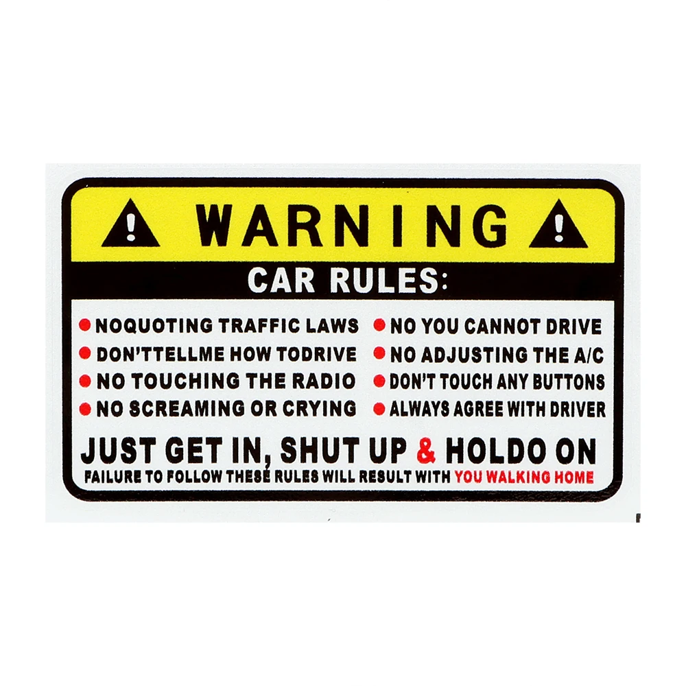 LEEPEE Car Safety Warning Rules Sticker Car Decoration PVC Decal Car