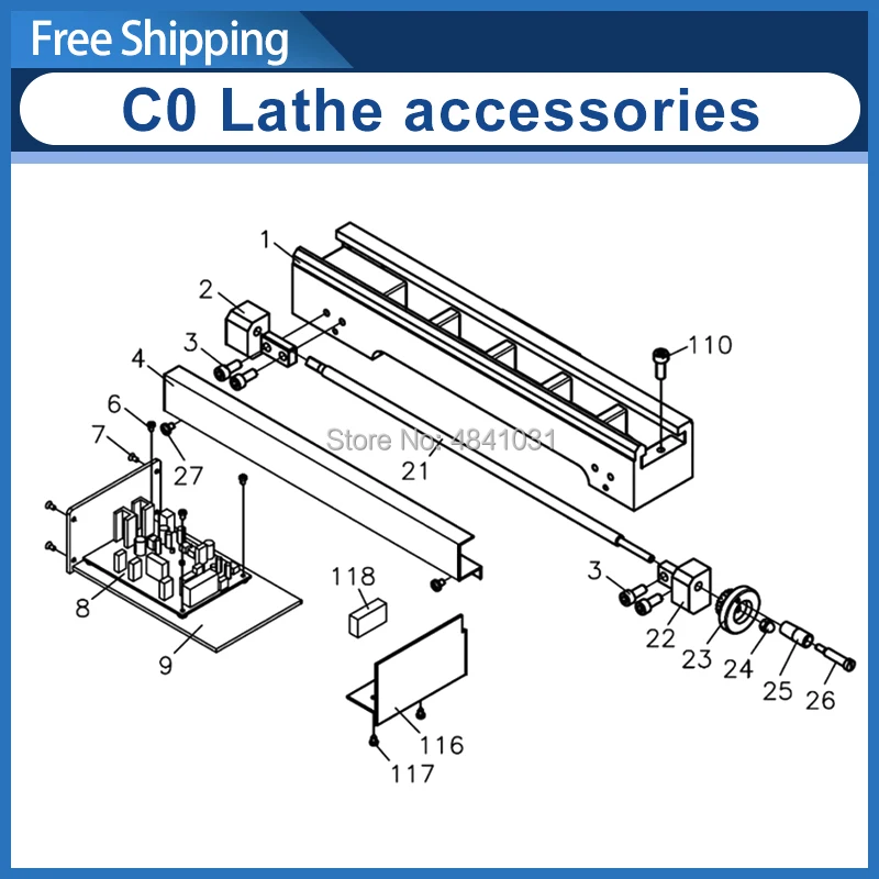 

SIEG C0 Lathe Speed Control Board XMT-2315 110v&220v/Screw left bracket/Screw guard/Electrical installation board/Hand wheel